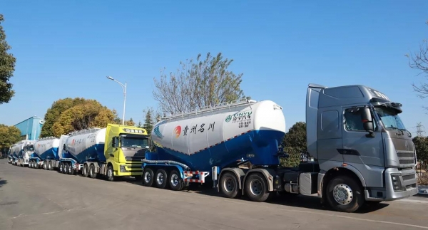 colorful cement bulk carrier